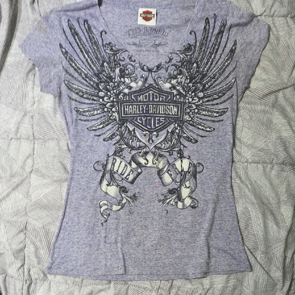 Harley-Davidson Heather Gray Winged Tee